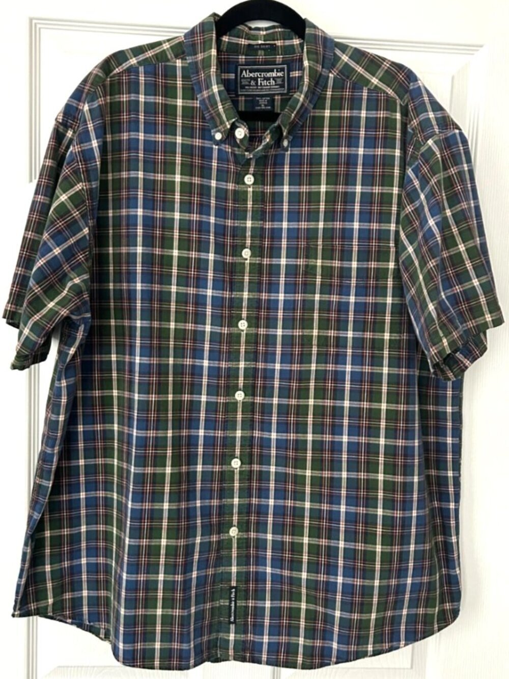 Vintage Y2K Abercrombie & Fitch 90s Big Shirt Men’s XL Plaid Made in Jamaica